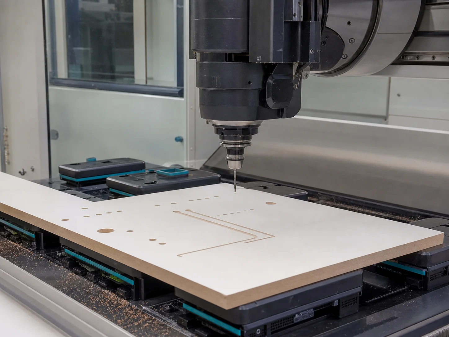 CNC machining of a board component