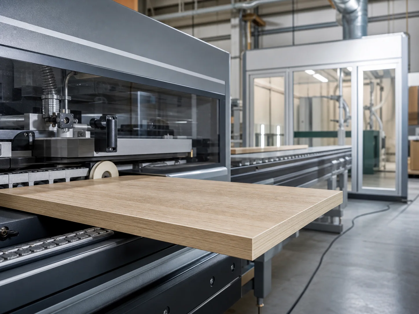 Edge banding on a furniture panel